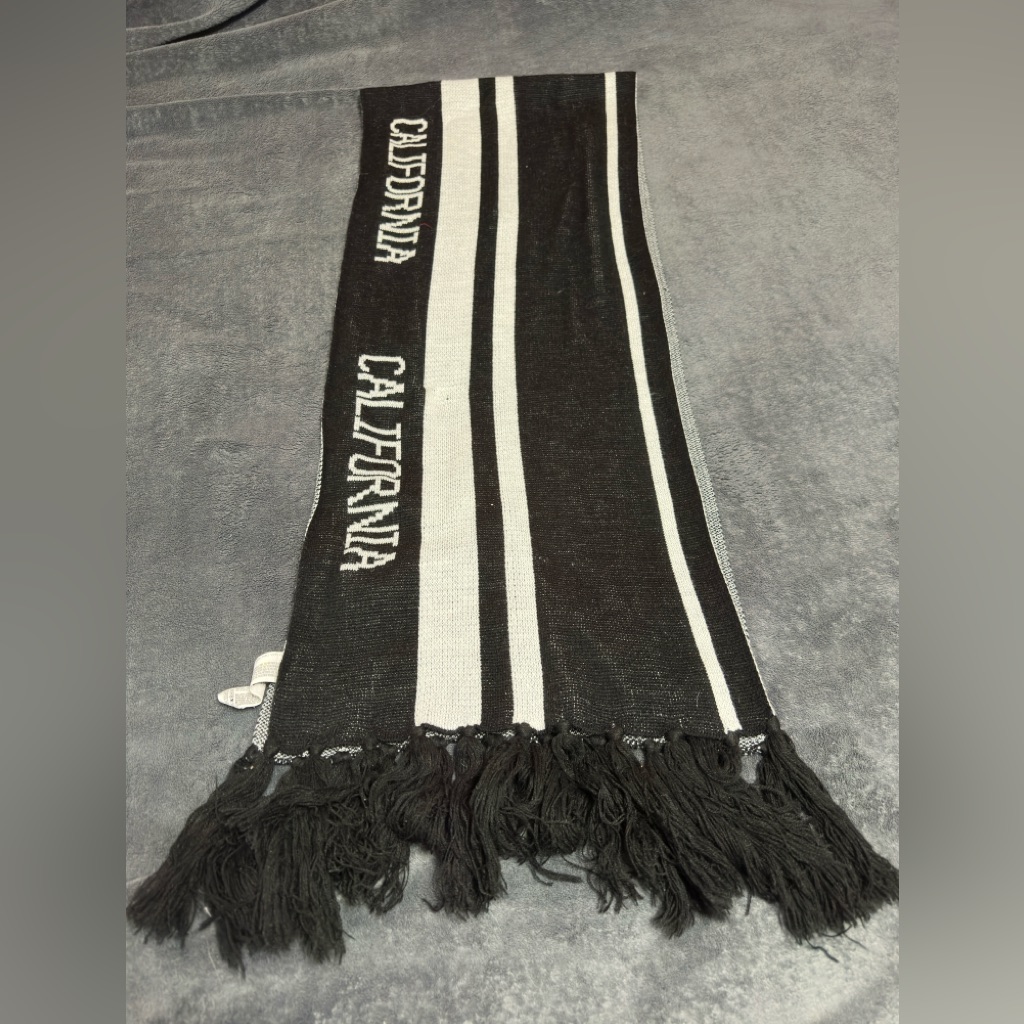 Black And White California Scarf Is Unisex Or Can Also Be Used As A Decor